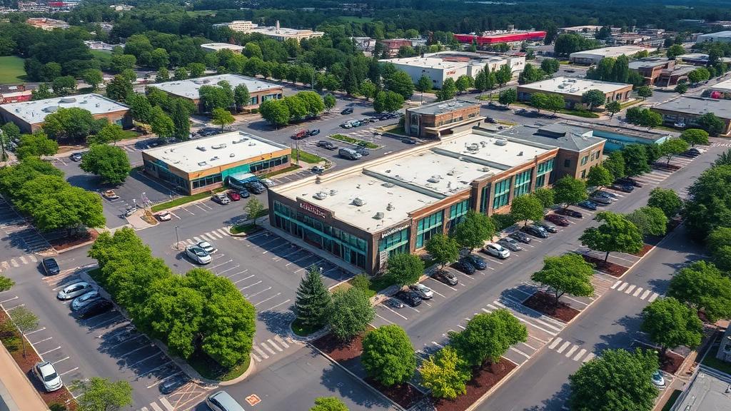 Aerial view of business district