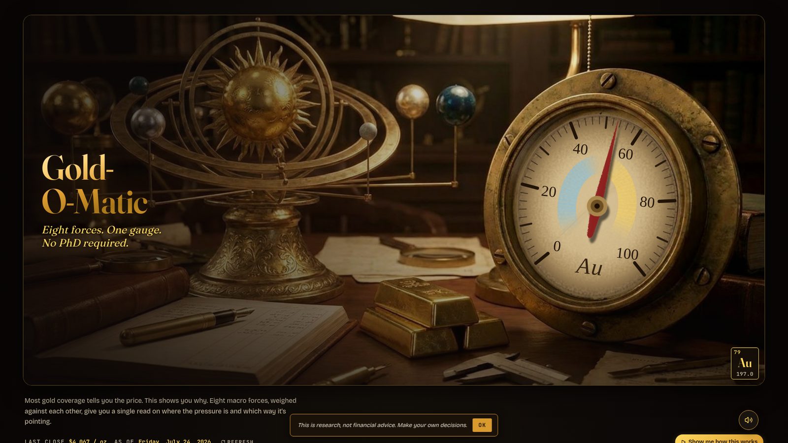 Gold-O-Matic website screenshot