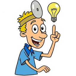 The Tech Doctor pointing up at a glowing light bulb
